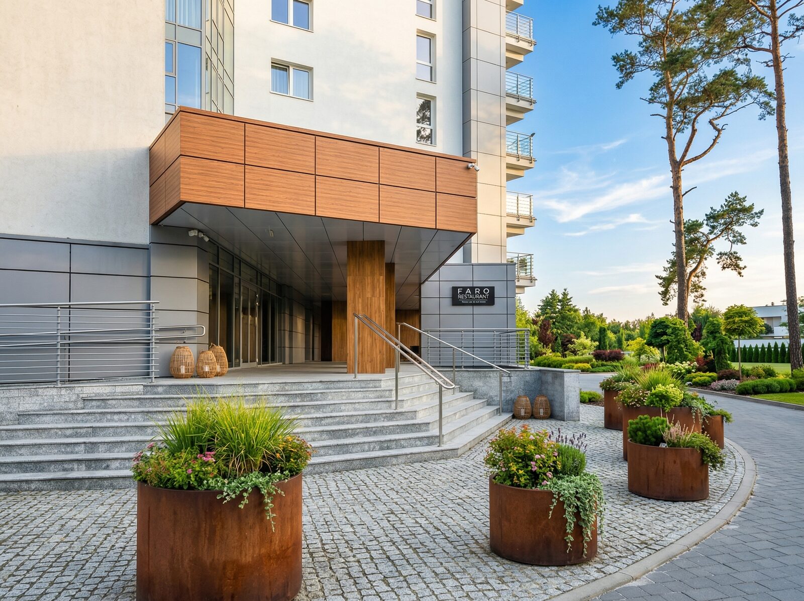 Wejście do apartamentowca Porta Mare